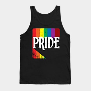 LGBT - Gay Pride - Retro Style Rainbow Tank Top